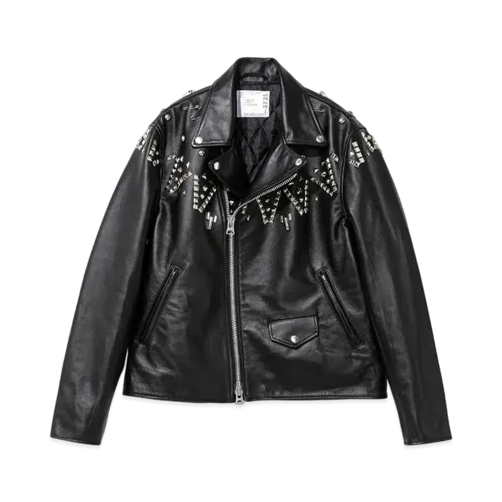sacai Studs Leather Jacket "Black"