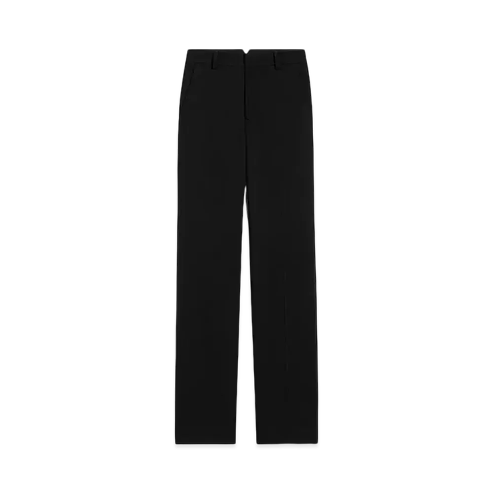 AMI PARIS Wool Contrast Straight Pants "Black"