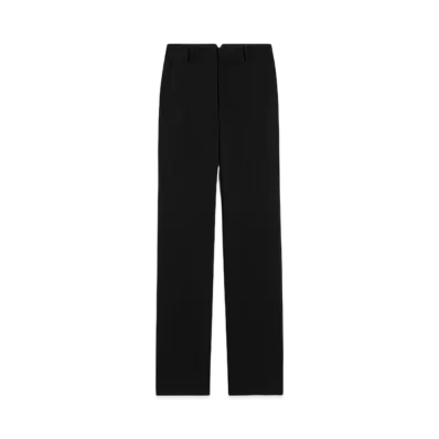 AMI PARIS Wool Contrast Straight Pants "Black"