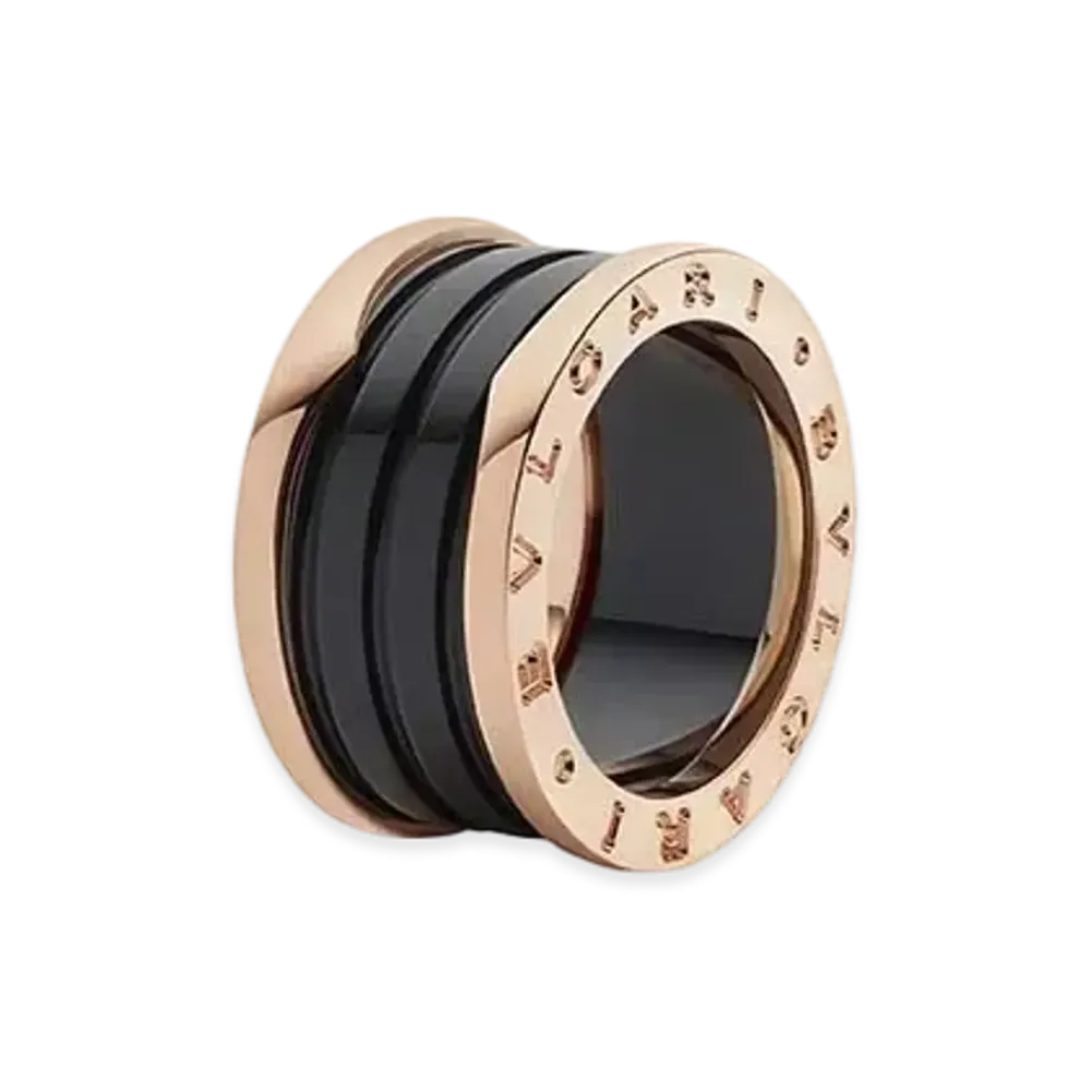 BVLGARI B.Zero 1 Ring "Black/Pink Gold/Ceramic"
