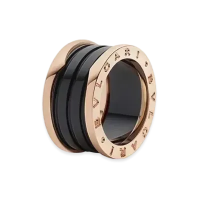 BVLGARI B.Zero 1 Ring "Black/Pink Gold/Ceramic"