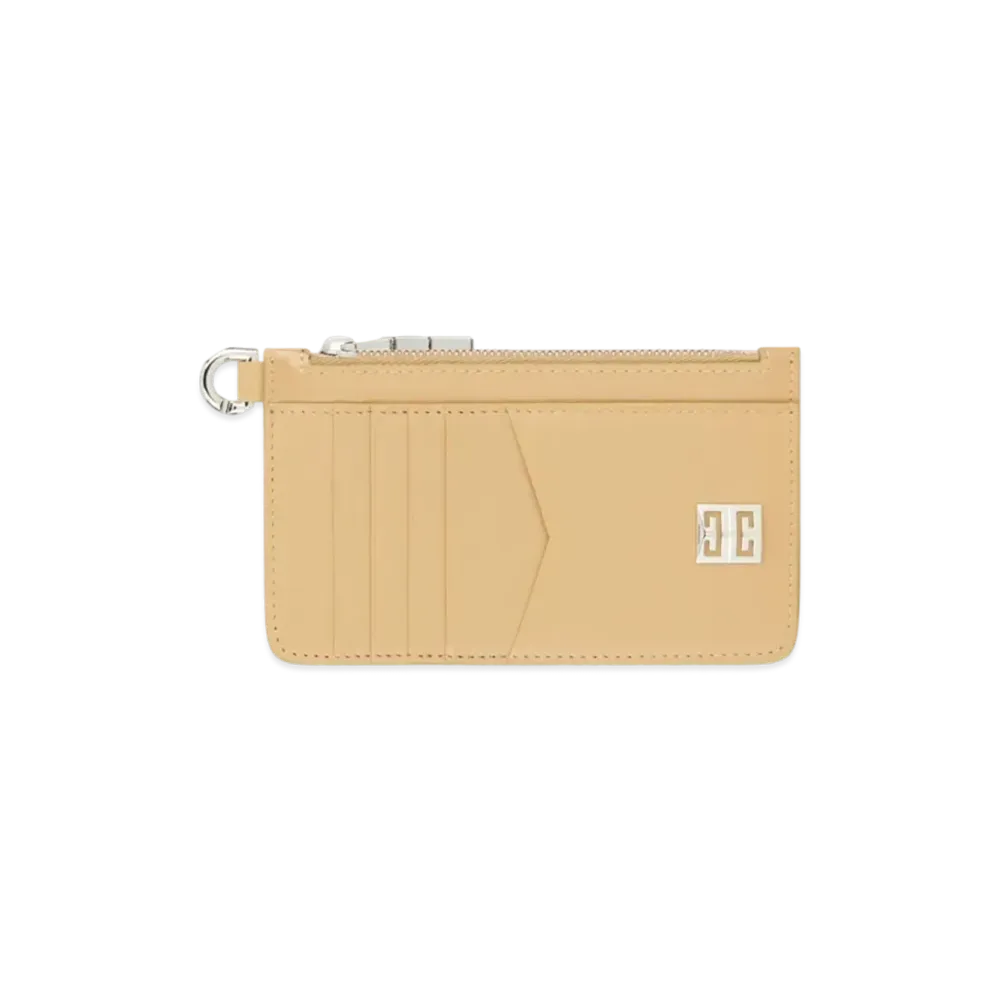 GIVENCHY 4G Zipped Cardholder in Box Leather "Cappuccino Beige"