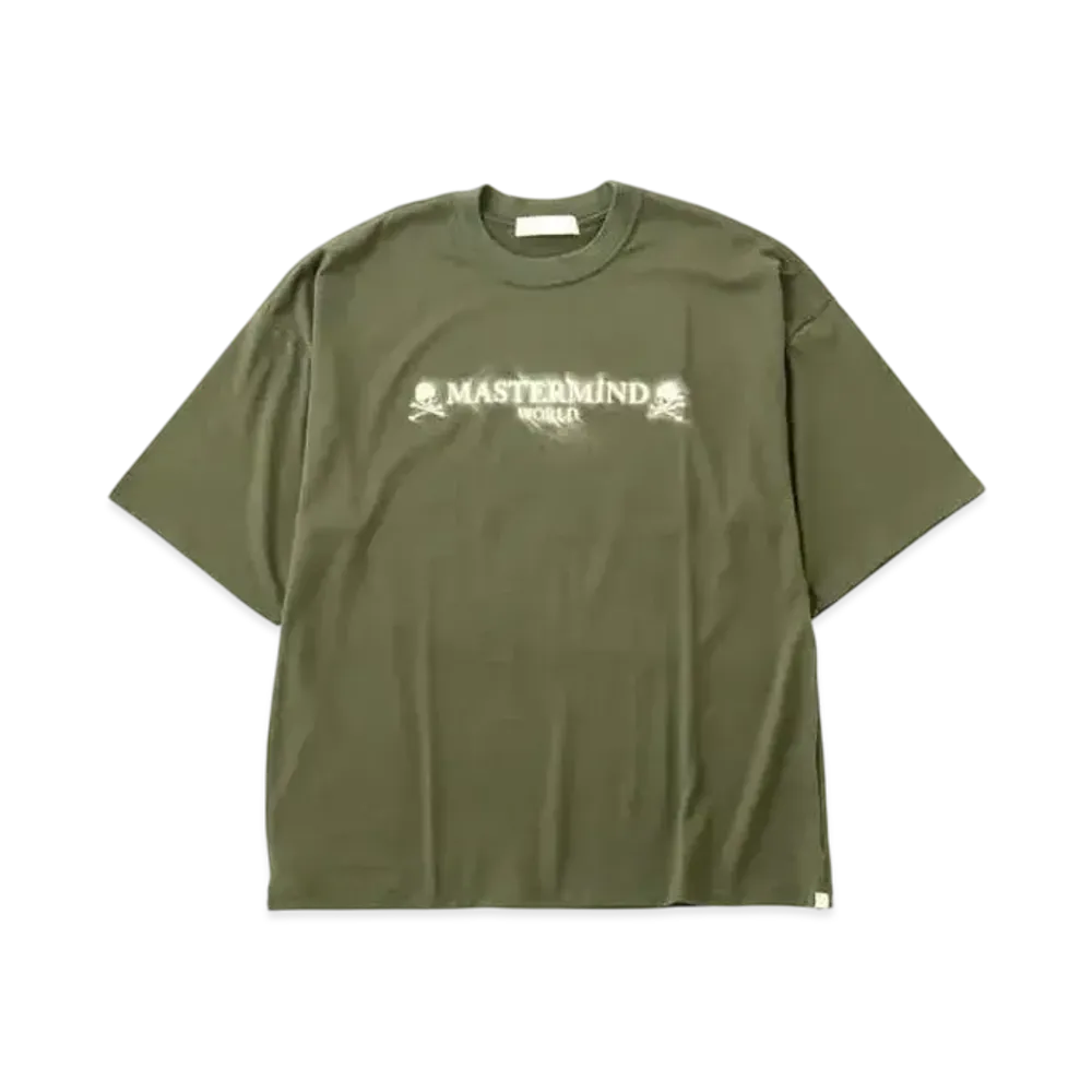 mastermind WORLD Boxy Sand Logo Tee "Olive"