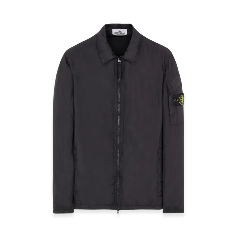 Stone Island 10223 Crinkle Reps Nylon Garment Dyed Overshirt - 22FW "Black"