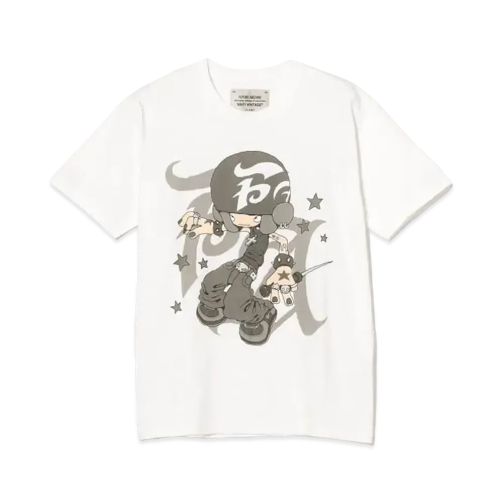 BEAMS FUTURE ARCHIVE x YAMEPI Print Tee "Fa" "White"