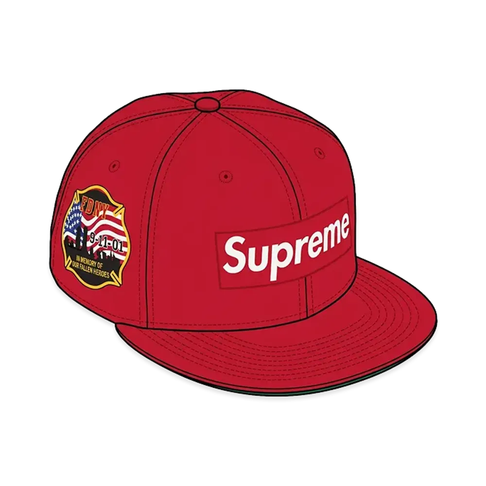 Supreme x FDNY Box Logo New Era "Red"