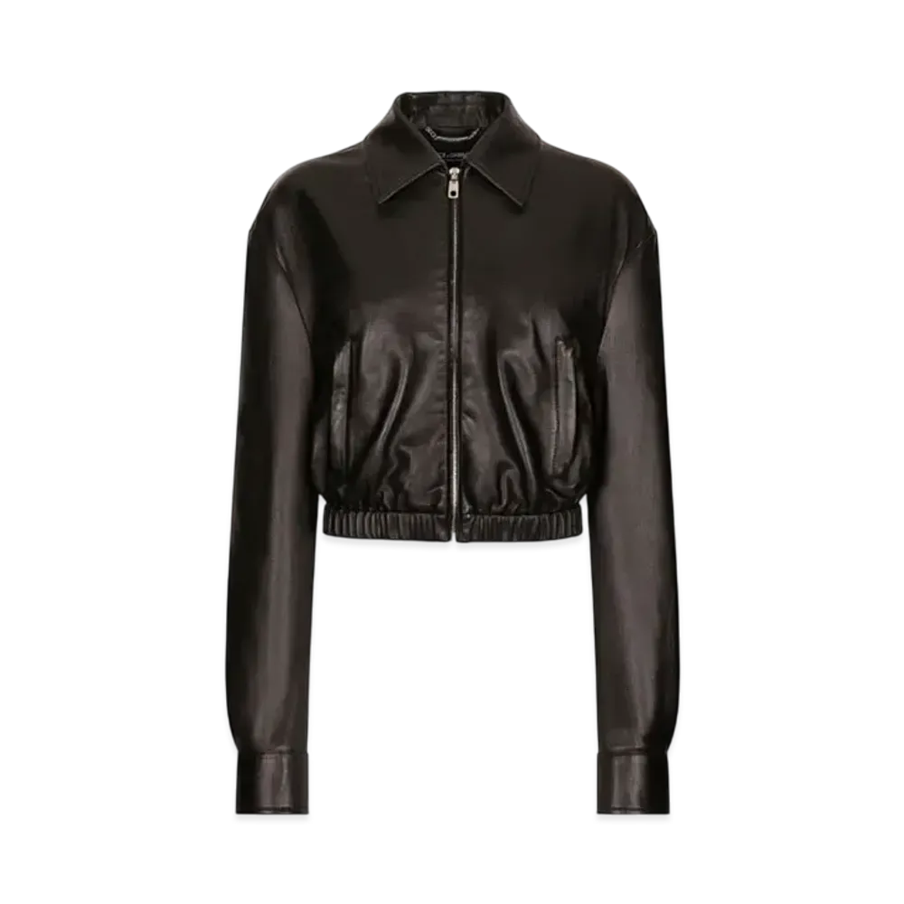 DOLCE&GABBANA Lambskin Bomber Jacket "Black"
