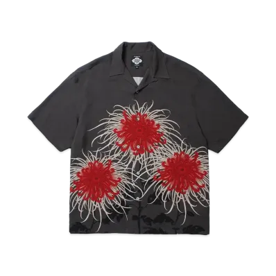 APHRODITEGANG Gakkin x Budspool Nichisho Kiku Open Collar Shirt "Charcoal"