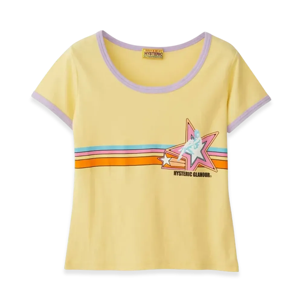 HYSTERIC GLAMOUR Star Girl Chibi T-Shirt "Yellow"