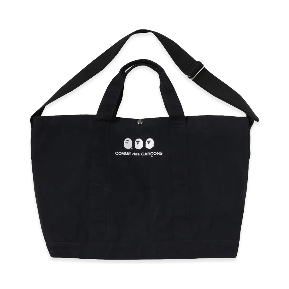 A BATHING APE x COMME des GARCONS CDG Osaka Bape 2Way Tote Bag "Black"