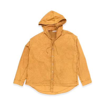 Acne Studios Hooded Button-Up Shirt "Yellow/Brown"