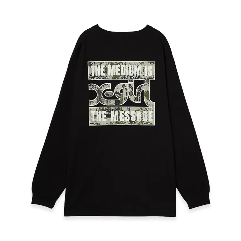 X-Girl Women's Brushed Collage Graphic Logo L/S Big Tee Dress "Black"