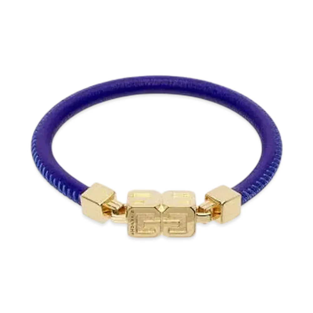 GIVENCHY G Cube Bracelet In Leather And Metal "Royal Blue"