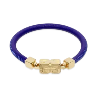 GIVENCHY G Cube Bracelet In Leather And Metal "Royal Blue"