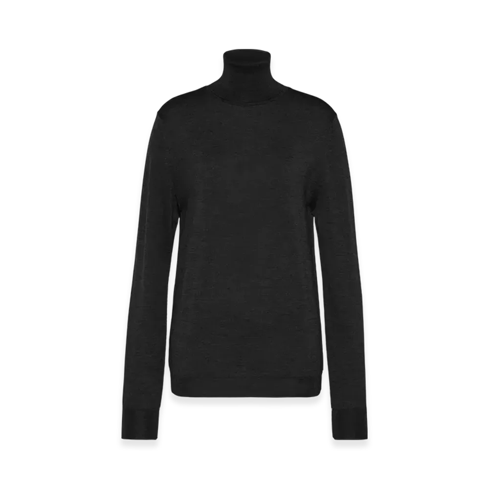 Maison Margiela Women's Merino Wool High Neck Sweater "Dark Gray"