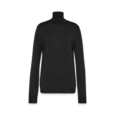 Maison Margiela Women's Merino Wool High Neck Sweater "Dark Gray"