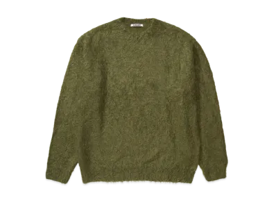 AURALEE Brushed Super Kid Mohair Knit P/O "Olive"