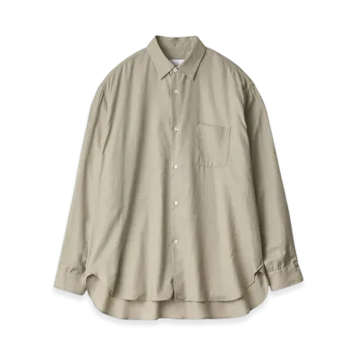 ssstein Cotton/Silk Oversized Regular Collar Shirt "Greige"