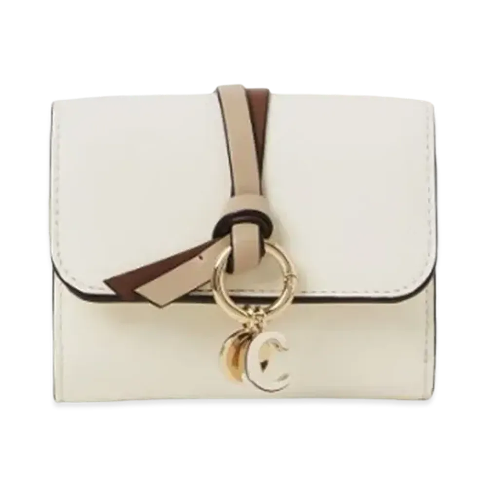 Chloe Alphabet Small Tri-Fold "Misty Ivory"