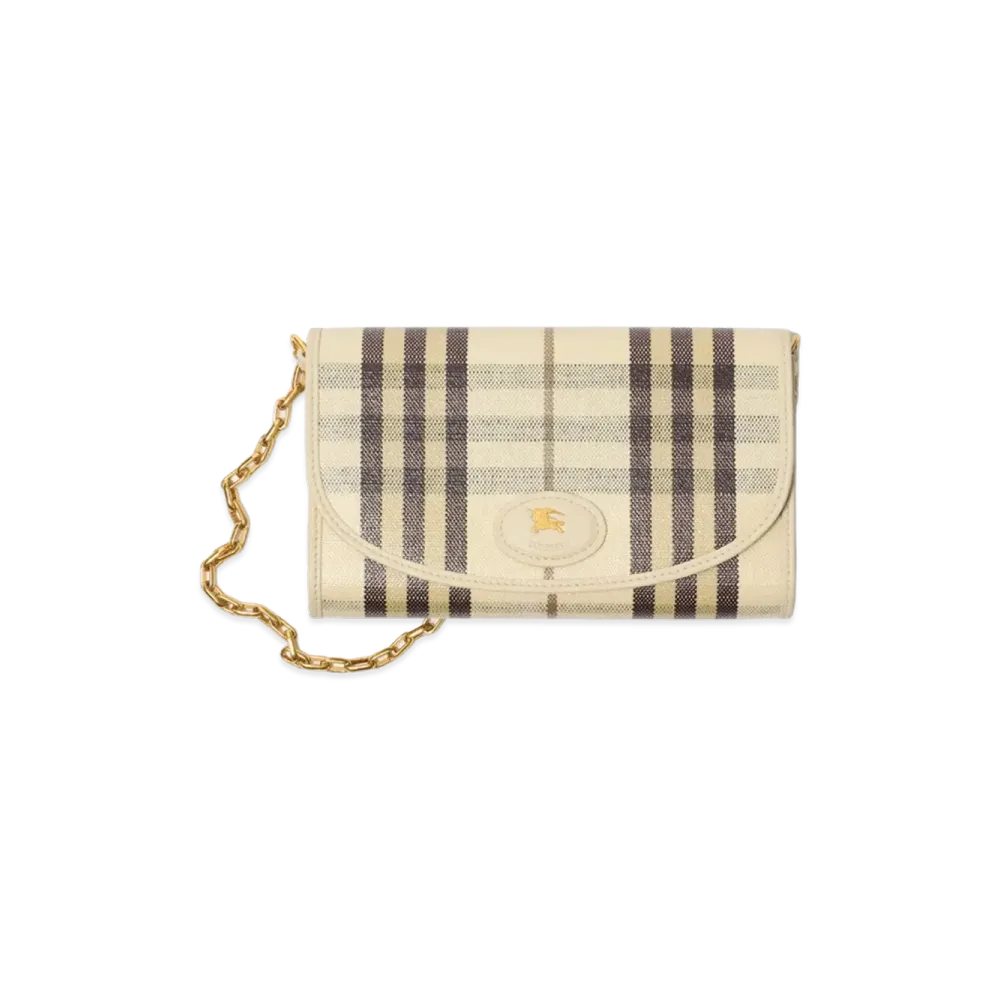 Burberry Women's Highland Chain Strap Wallet "Light Beige"