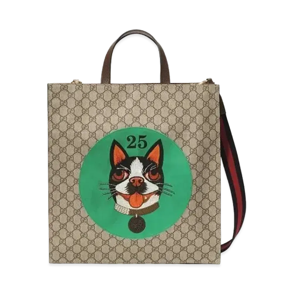 GUCCI GG Supreme Bosco Tote Bag "Beige/Ebony"