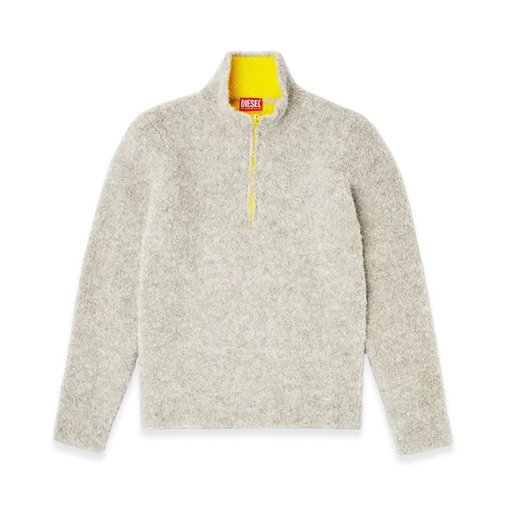 Diesel K-Eller Half-zip jumper with contrast interior "Grey"