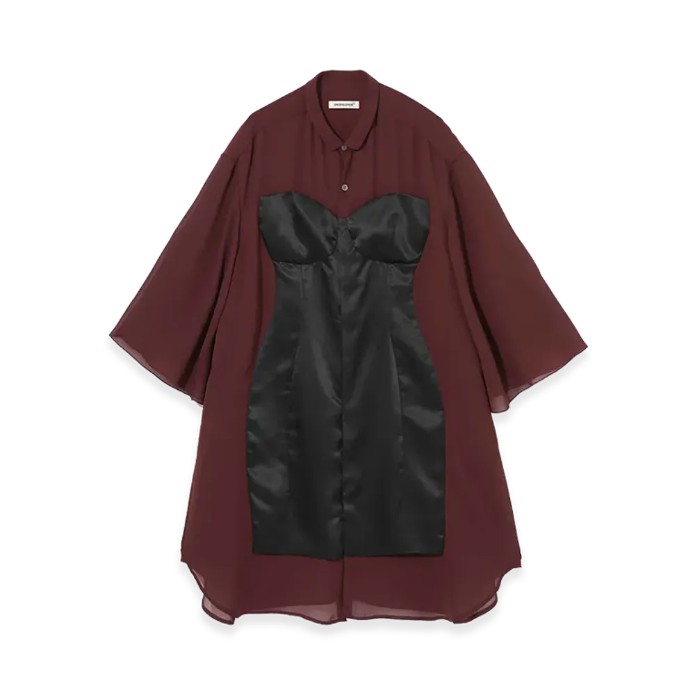 UNDERCOVER Georgette Big Shirt "Bordeaux"