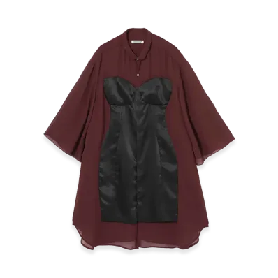 UNDERCOVER Georgette Big Shirt "Bordeaux"