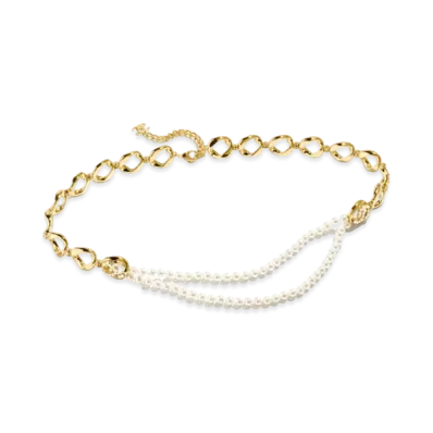 CHANEL Chain Belt Metal, Glass Pearls & Strass "Gold/Pearly White/Crystal"
