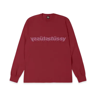 Stussy Mirror LS Tee "Wine"