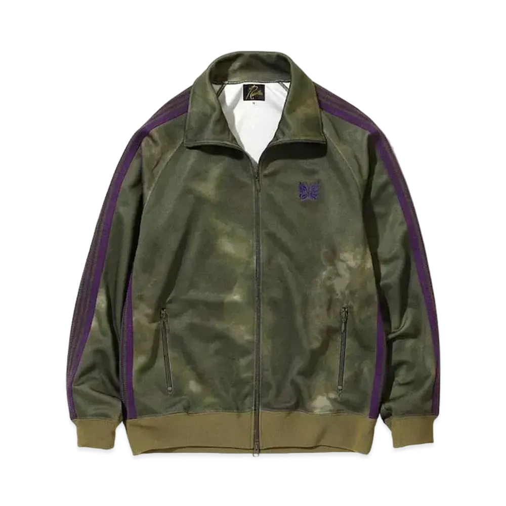 Needles TRACK JACKET - POLY SMOOTH / UNEVEN-DYE PRINTED "Olive"