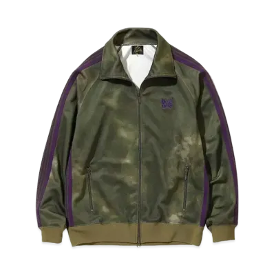 Needles TRACK JACKET - POLY SMOOTH / UNEVEN-DYE PRINTED "Olive"