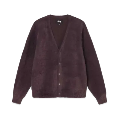 Stussy Shaggy Cardigan "Eggplant"