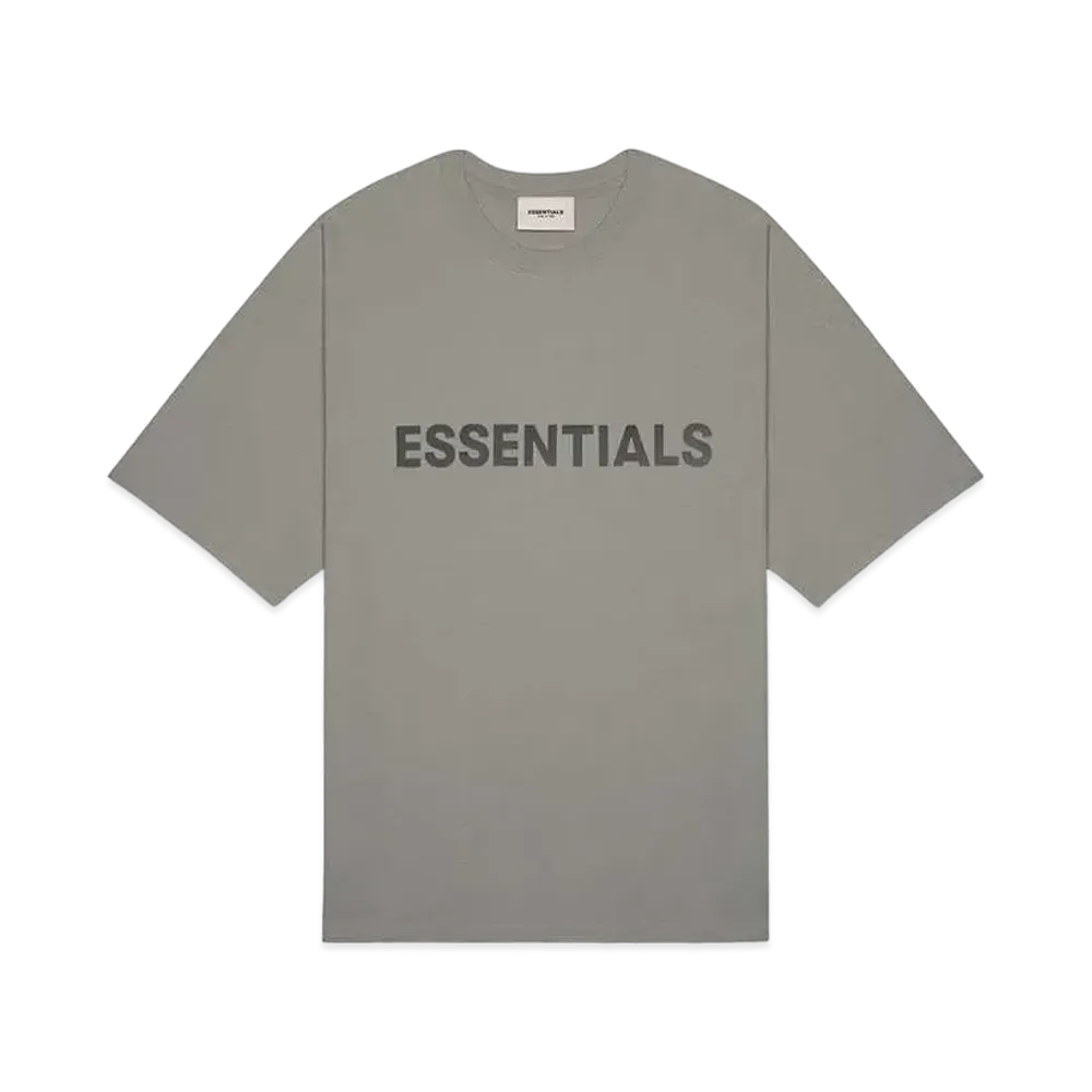 FEAR OF GOD ESSENTIALS 3D Silicon Applique Boxy T-shirt "Cement"