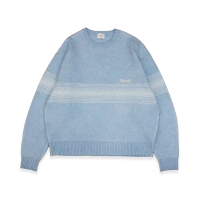 BLESS U Gradation Border Knit "Blue"