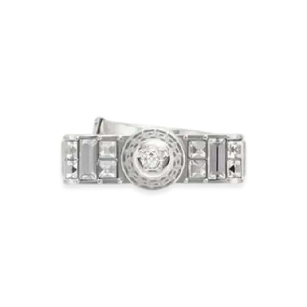 Versace Crystal Gianni Ribbon Ring "Silver"