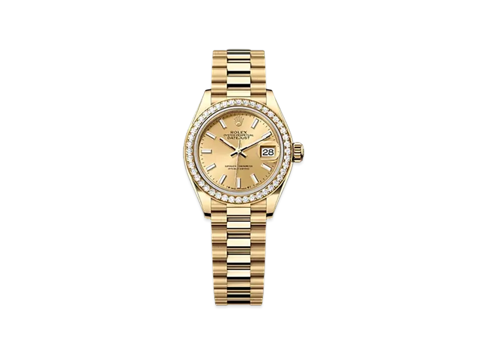 ROLEX Lady-Datejust 28mm Yellow Gold Diamond 279138RBR "Champagne-colour"