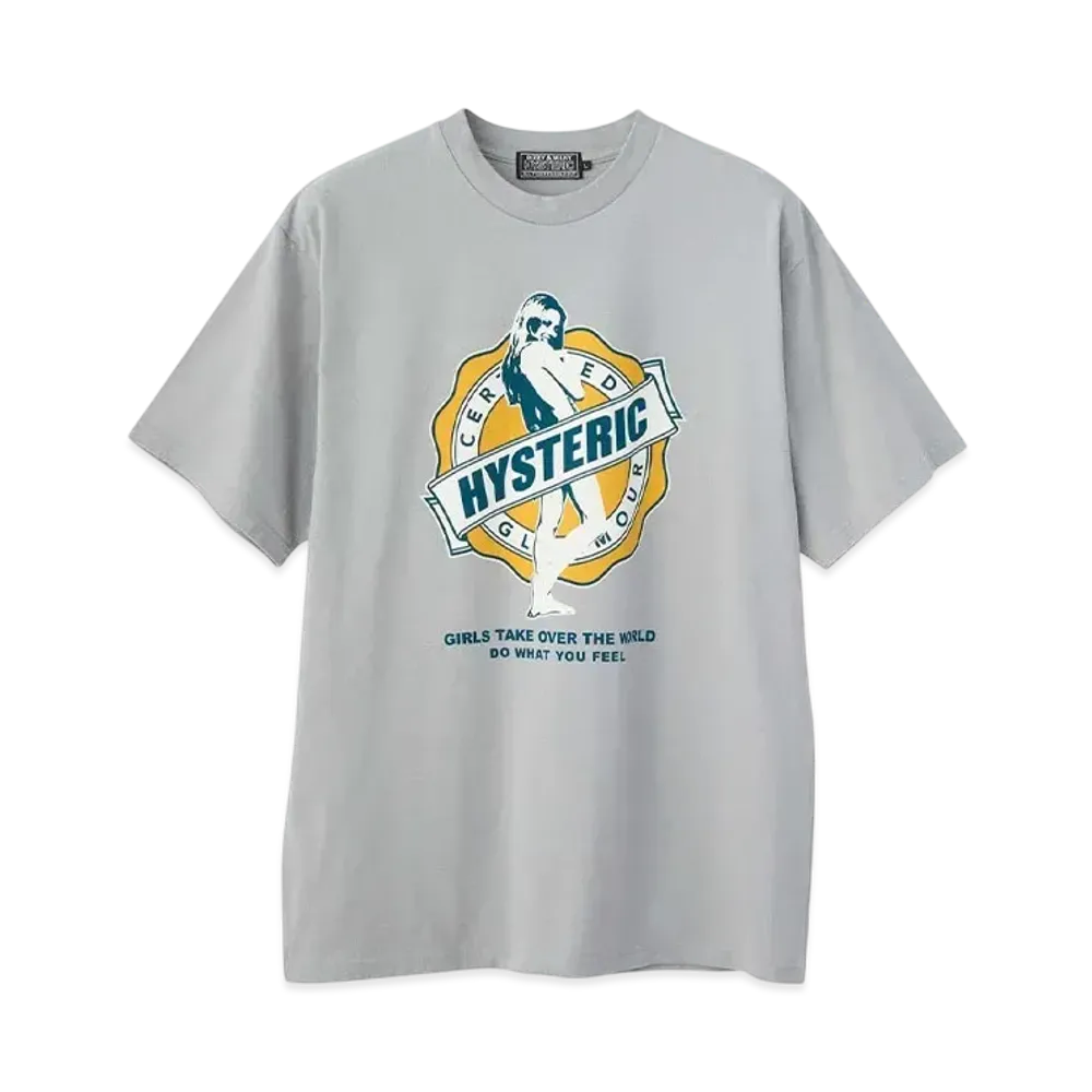 HYSTERIC GLAMOUR Girls Take Over T-Shirt "Gray"