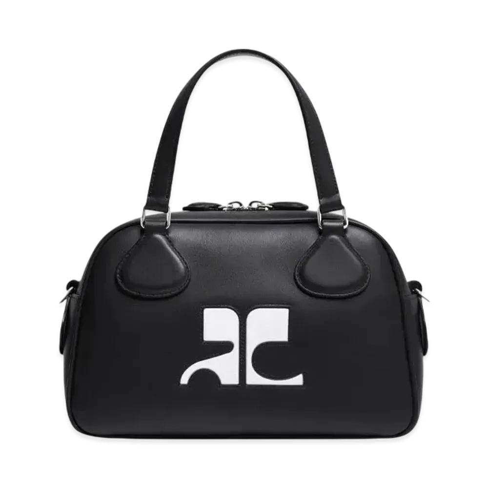 Courreges Reedition Leather Bowling Bag "Black"