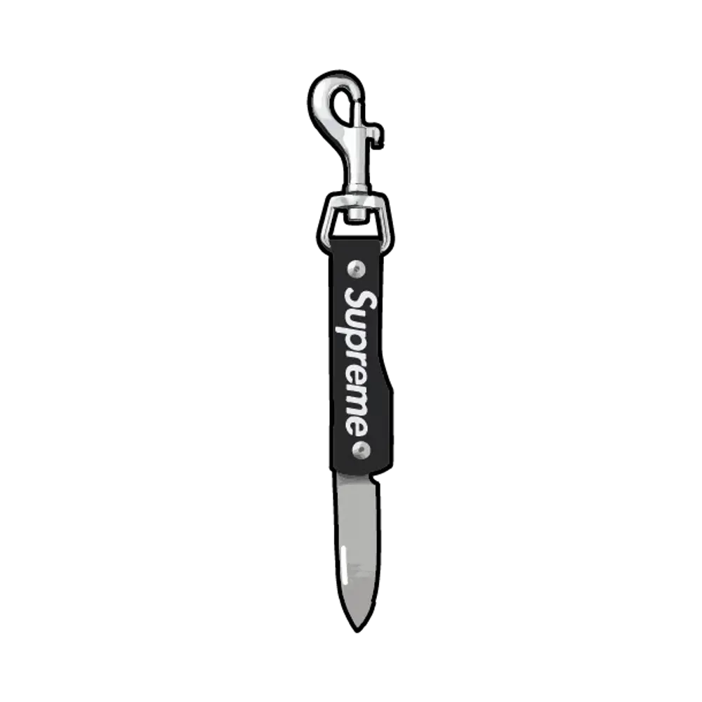 Supreme Leather Clip Knife (25FW) "Black"