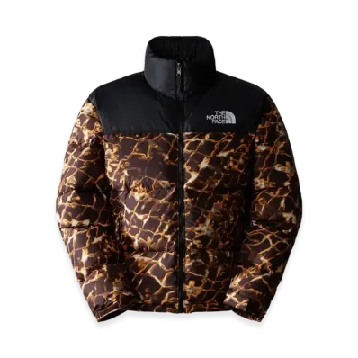 The North Face 1996 Retro Nuptse Jacket "Coal Brown Water Distortion Print/TNF Black"