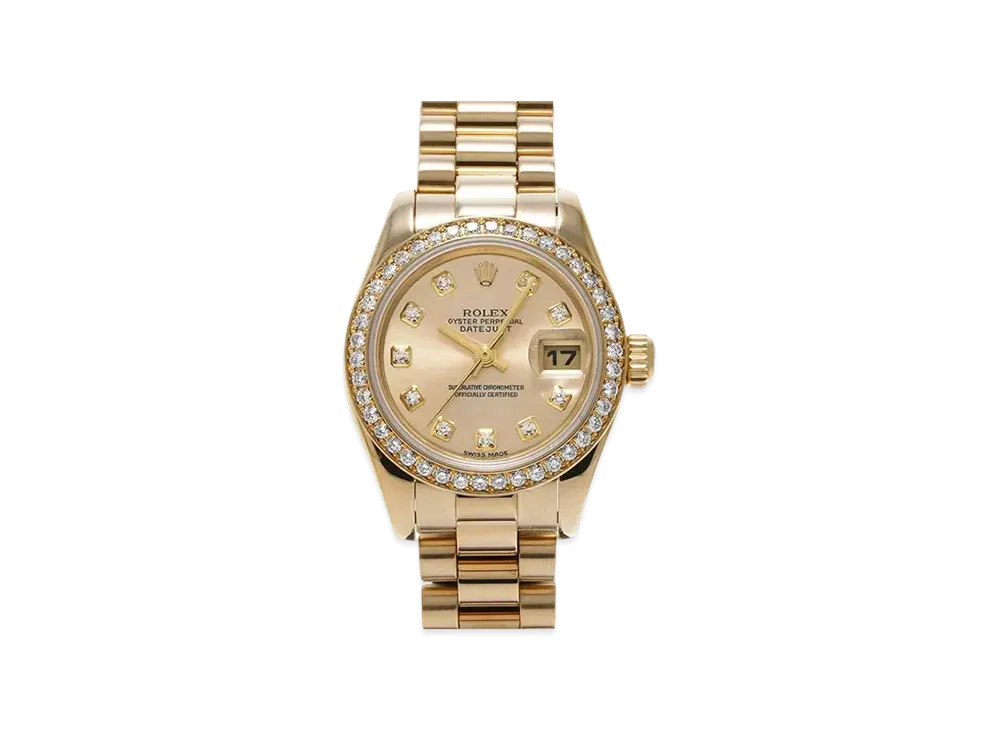 ROLEX Lady-Datejust 10P Diamonds "Champagne/Yellow Gold"