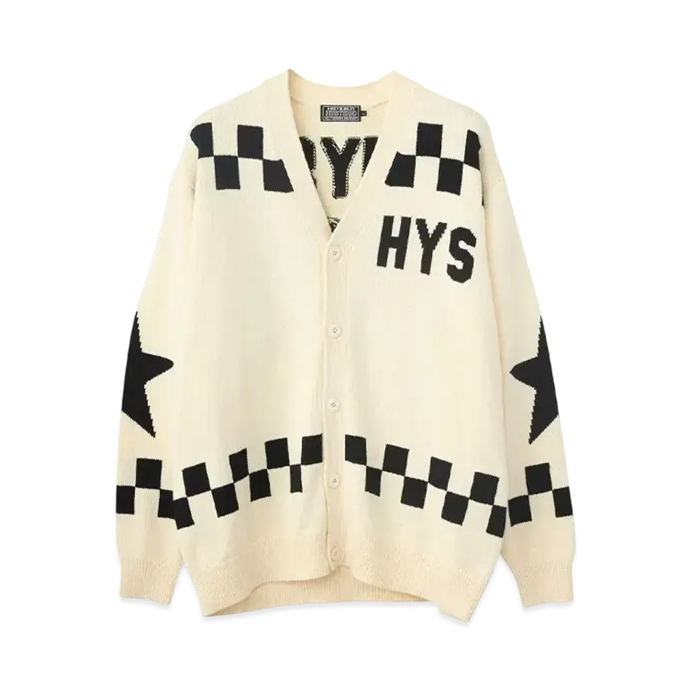 HYSTERIC GLAMOUR In The Studio Knit Cardigan "White"