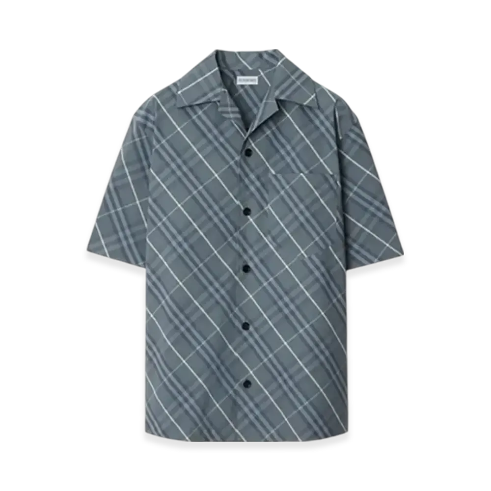 Burberry Relax Fit Check Cotton Shirt "Pewter"