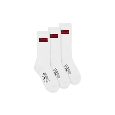 DENIM TEARS 1619 Pan African American Flag 3-Pack Socks "White"