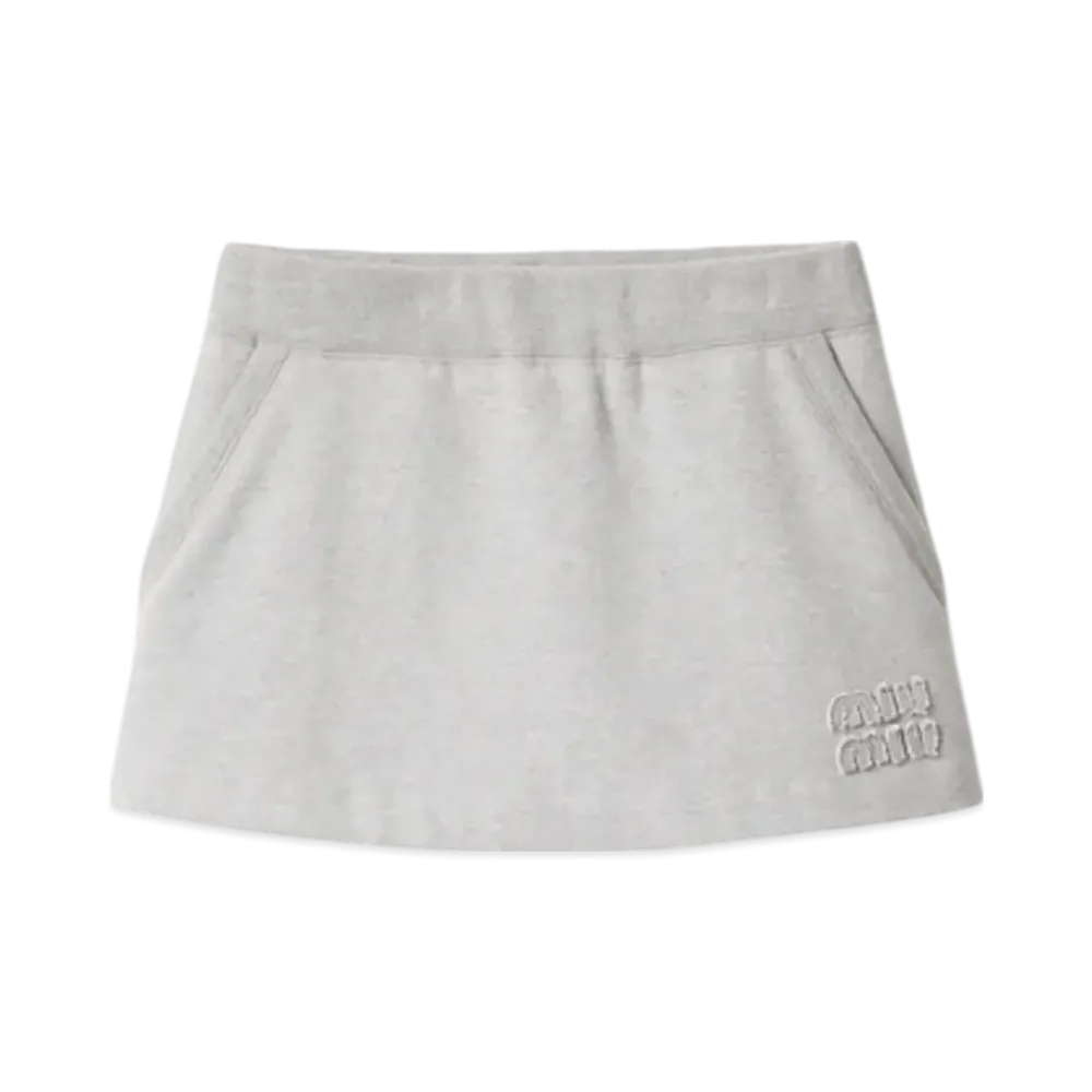 MIU MIU Women's Cotton Fleece Skirt "Grey"