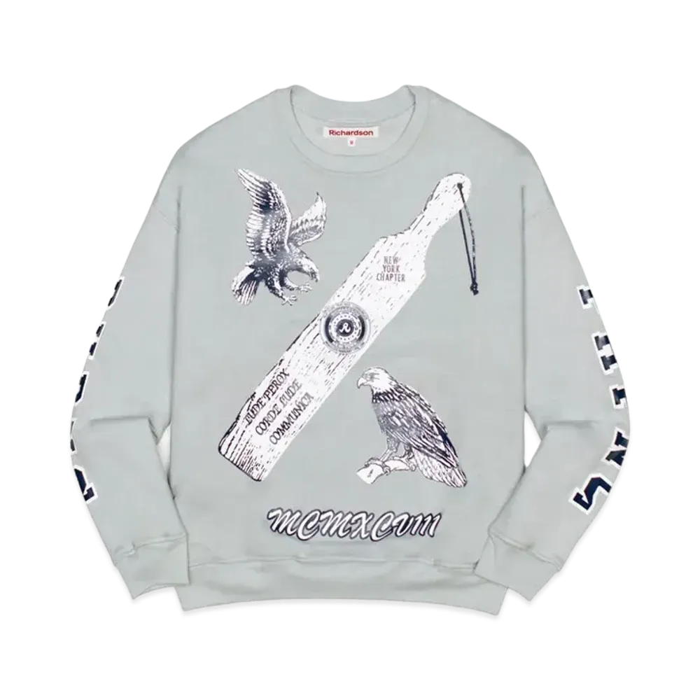 Richardson Greek Double Layer Crewneck "Grey"