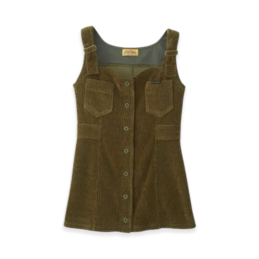 HYSTERIC GLAMOUR Corduroy Jumper Skirt "Khaki"