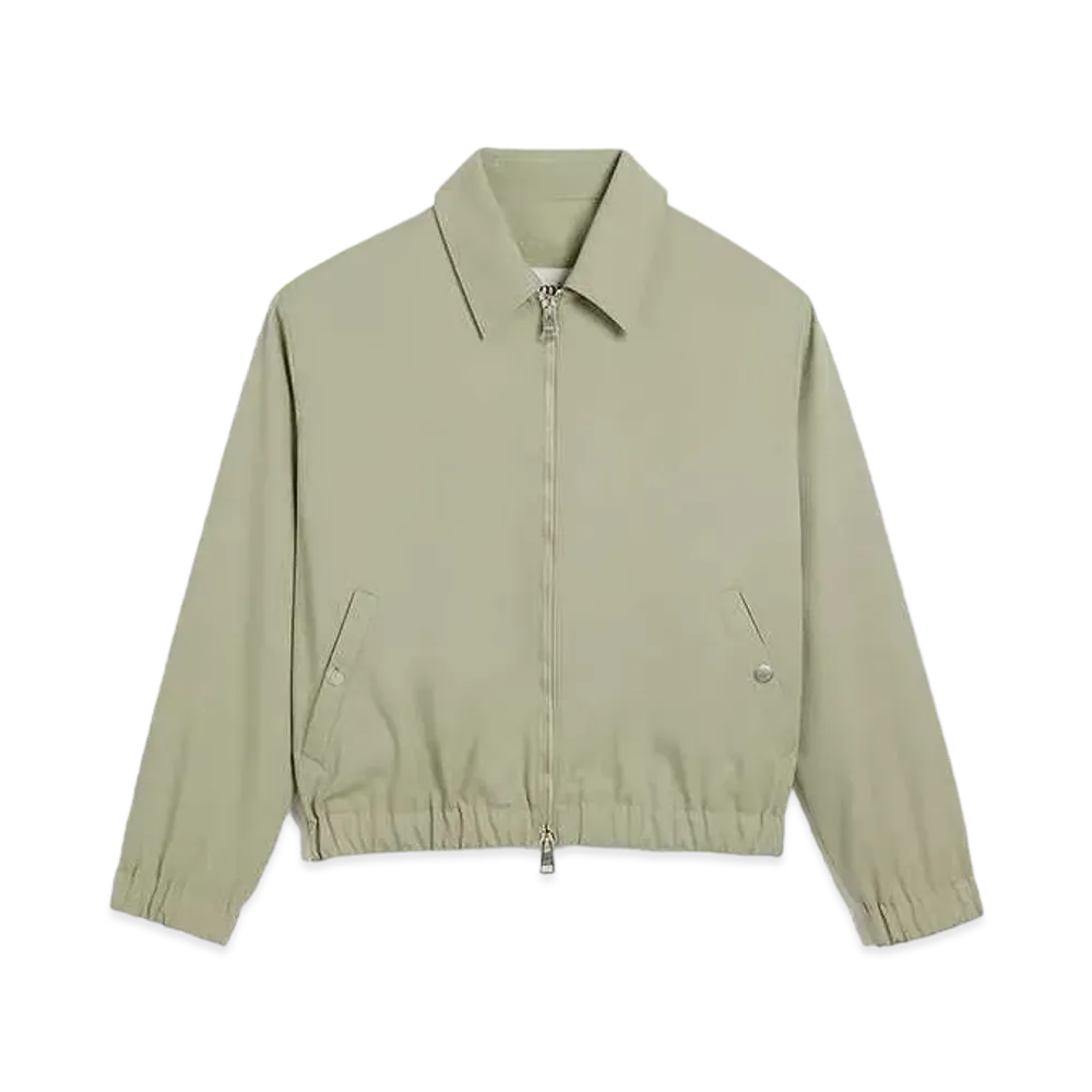 AMI PARIS Wool Gabardine Zip Jacket "Sage"