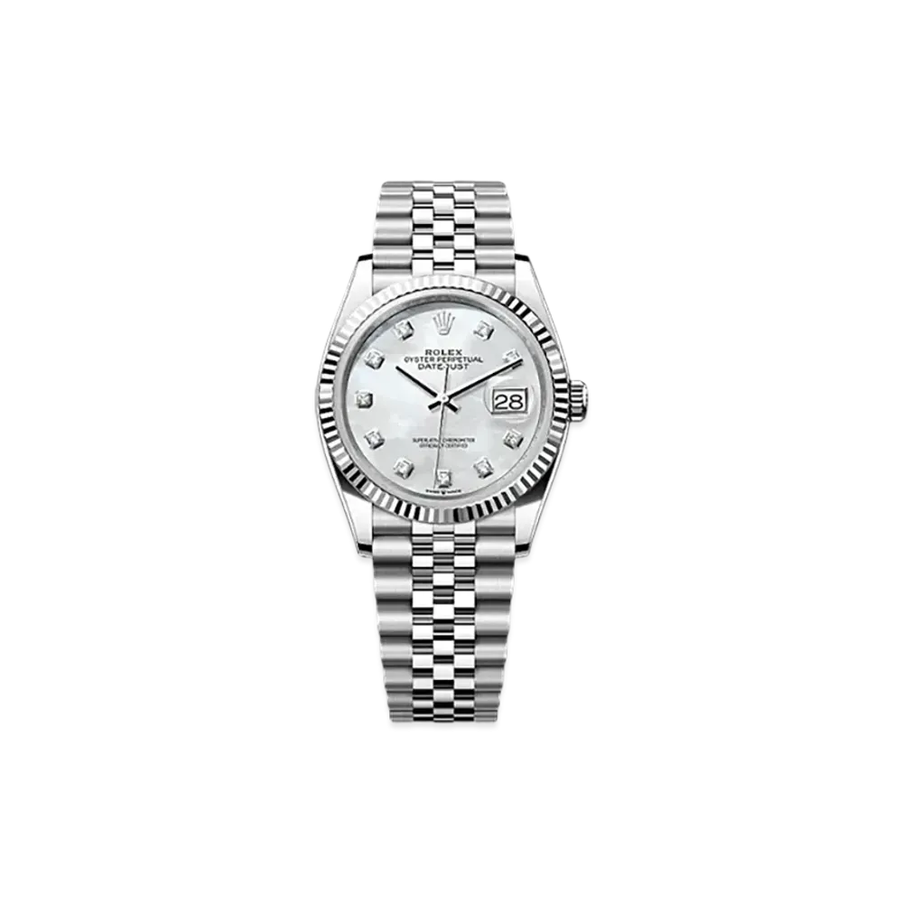 ROLEX Datejust 36 Oystersteel & White Gold "White"